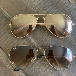 Two Ray-Ban Aviator Gradient Sunglasses Set